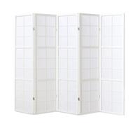 Paravent bois 5 pans - blanc