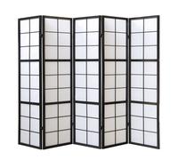 Paravent bois 5 pans noir
