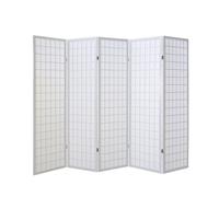 Paravent bois 5 pans shoji blanc pliable