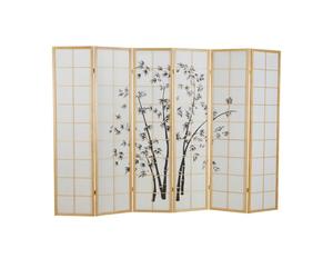 Paravent bois 6 pans bambou clair