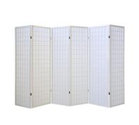 Paravent bois 6 pans shoji blanc pliable
