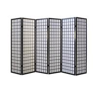 Paravent bois 6 pans shoji noir