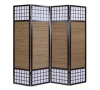 Paravent bois brun bambou 4 pièces 200cmx172