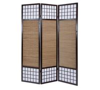 Homestyle4u Paravent Shoji 3 panneaux – Bois, bambou et papier riz brun/blanc – 2 m