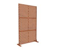 casa.pro Paravent Brise-Vue Kekan Séparateur d'Espace pour Extérieur Intérieur avec Motif à Chevrons Résistant Jardin Terrasse Balcon Salon Acier Corten 180 x 90 x 40 cm Rouille