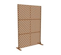 Paravent brise-vue Kekan acier galvanisé 180 x 120 x 40 cm marron