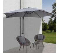 Parasol Mural Casoria, Parasol Déporté Pour Le Balcon, 3m, Inclinable Gris Gris