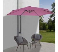 Paravent Casoria, Parasol de balcon, 3m inclinable, polyester alu/acier 9kg ~ lavande-rouge