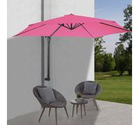 Paravent Casoria, Parasol de balcon, 3m inclinable, polyester alu/acier 9kg ~ rose-rouge
