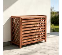 Paravent Climatiseur Exterieur Cache Persienne Meuble Etagere | Paravent persienne exterieur masquant le compresseur avec plateau pour decoration.(85*80)