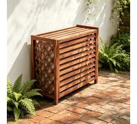 Paravent Climatiseur Exterieur Cache Persienne Meuble Etagere | Paravent persienne exterieur masquant le compresseur avec plateau pour decoration.(100*92)