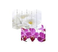 Paravent / cloison de s?paration M68, 6 pans, 240x180cm, motif orchid?e