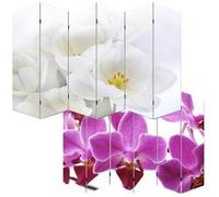 Paravent / cloison de s?paration M68, 6 pans, 240x180cm, motif orchid?e