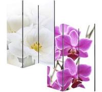 Paravent / cloison de séparation M68, 3 pans, 120x180cm, orchidée Multicolore G