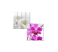Photo Paravent Paravent Séparateur de pièce M68 ~ 180x160cm, Orchidée