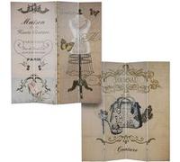 Paravent / cloison de séparation T234, 4 pans motif boudoir 180x160cm Multicolore G