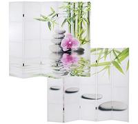 Paravent / cloison de séparation T234, 5 pans motif Kho Samui - 180x200cm