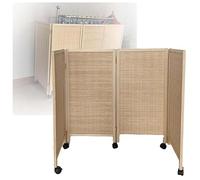 Paravent Court À 3, 4 Ou 5 Panneaux - Séparateur D'espace Mobile Sur Roulettes, Cloison Décorative Autoportante Pour Intérieur - Idéal Pour Bureau, Chambre D'étudiant Ou Maternelle(80x40cm-4 panels)