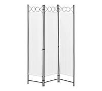 Paravent de Confidentialité à 3 Panneaux Séparateur de Pièce Élégant Brise-Vue pour Intérieur Extérieur Acier Polyester 171 x 120 cm Blanc