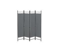 Paravent de Confidentialité à 4 Panneaux Séparateur de Pièce Elégant Brise-Vue pour Intérieur Extérieur Acier Polyester 171 x 160 cm Gris Foncé