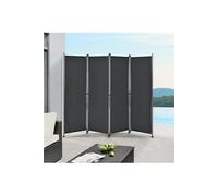 Paravent de Confidentialité Brise-Vue Séparateur à 4 Panneaux Résistant pour Extérieur Intérieur Acier Polyester 215 x 170 cm Noir [pro.tec] Noir G