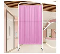 Paravent De Confidentialité Médical, Paravent De Confidentialité Pliable Avec Roues De Frein À 360 °, Écrans De Protection À 1 À 5 Panneaux Séparateur De Pièce For Bureau/hall/clinique/restaurant(Pink