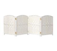 Paravent de séparation autonome - 4 panneaux tissés - Cloison de séparation à double charnière pliable pour la maison - 120 x 40 cm - Idéal pour les espaces privés