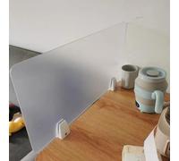 Paravent de séparation de bureau en acrylique transparent givré pour la maison et le bureau - Panneau de confidentialité autoportant