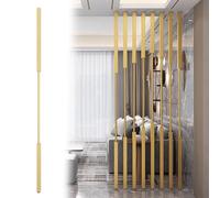 Paravent de séparation de pièce doré - Poteau de séparation autonome - Panneau mural à monter soi-même pour salle de bain, salon ou entrée - Installation sans perçage, solution d'intimité portable et
