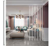 Paravent de séparation de pièce en bois blanc - 1,8 m, 2,1 m, 2,4 m de haut, panneaux modernes avec lattes pour décoration d'intérieur, séparation d'espace et séparateur d'entrée (1 pièce)