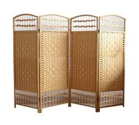 Paravent De Séparation for Petite Pièce, Panneau en Osier Tressé À La Main, Idéal for Un Bureau Domicile, Jardin Ou Une Terrasse(Wood Color,120X40CM-5 Piece)