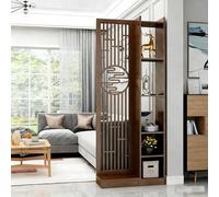 Paravent de séparation Murale en Bois de Style Chinois Moderne, cloison d’intimité avec étagères Ouvertes Multiples, bibliothèque de séparation autoportante entrée(70cm/27.6in)