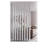 Paravent de séparation réglable en Lattes de Bois Blanc, écran de confidentialité de 2 à 2,4 m pour Salon et Usage Commercial, séparateur élégant pour cafés, Restaurants et Salons de thé (8