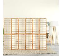 Paravent de style japonais pliable 240 x 170 cm Shoji Séparateur de pièce en bois massif Ce brise-vue pliable au design traditionnel Shoji en bois de sapin massif