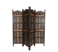Paravent Décoratif En Bois Marron Style Oriental 200cm Boho Vintage Salon