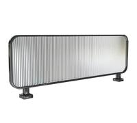 Paravent Décoratif pour Restaurant, Cloison de Séparation en Verre pour Salle À Manger, Design en Verre À Rayures, Cloison de Séparation Basse pour Restaurants et Bars(Black,60cm/24in)