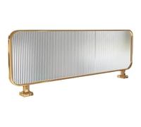 Paravent Décoratif pour Restaurant, Cloison de Séparation en Verre pour Salle À Manger, Design en Verre À Rayures, Cloison de Séparation Basse pour Restaurants et Bars(Gold,100cm/39in)