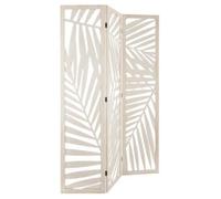 Paravent Design Contemporain - PARIS PRIX - Blanc - MDF & Paulownia - Intérieur
