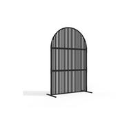Paravent d'extérieur arqué ajouré en métal - L117 x H188 cm - Noir - TARRION