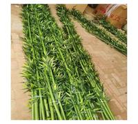 Paravent d'extérieur en Bambou Artificiel pour Parc, Jardin, Cour, terrasse, Porche, pergola, Patio, Hautes Fausses Plantes Vertes avec jardinière en Bois, cloison de Salle d'exposition(40 Bamboo,2m/6