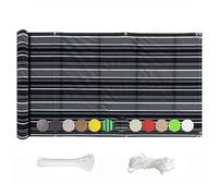 Paravent d'extérieur pour Balcon 80 x 400 cm, Installation sans perçage, Tissu Anti-UV et Coupe-Vent, Bordure Noire et Blanche, Attaches de câble en Nylon incluses. Idéal