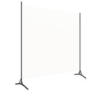 Paravent d'intérieur - vidaxl - Blanc - 175x180 cm - Tissu polyester - Métal - Respirant - 1.85 kg - Rectangulaire