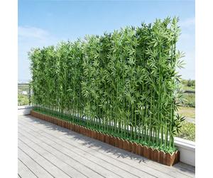 Paravent d'intimité extérieur en faux bambou - Hauts bambous artificiels en jardinière pour terrasse, balcon ou jardin - Cloison décorative résistante aux intempéries(80 cm Base+20 Bamboo,2m/6.5ft)