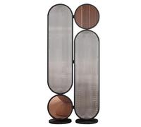 Paravent d'intimité pliable, 2 panneaux décoratifs avec panneaux de verre et cadre en métal noir, cloison réversible fonctionnelle pour la maison ou le bureau
