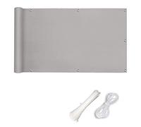 Paravent d'ombrage résistant au vent et à l'eau pour terrasse de porche avec attaches de câble - 1,2 x 7 m - Gris clair