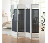 Paravent Dorotea bambou 160 x 170 cm blanc gris foncé