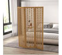 Paravent en bois ajouré séparateur de pièce closion intérieur pliable 3 panneaux en bois 120 x 170 cm naturel
