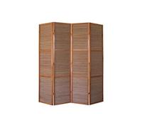 Paravent en bois brun avec bambou Spécial taille 2 m de 4 pans -PEGANE-