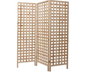 Paravent en bois clair motif ajouré 3 vantaux L133 cm AKKIKO