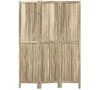 HOMCOM Paravent en Bois de Paulownia 3 Panneaux 120 x 170 cm séparateur de pièce cloison de séparation Pliable - Naturel